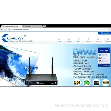preinstall XBMC Android 4k 3D media player Full HD 1080p Realtek 1195 Android 4.4 TV Box